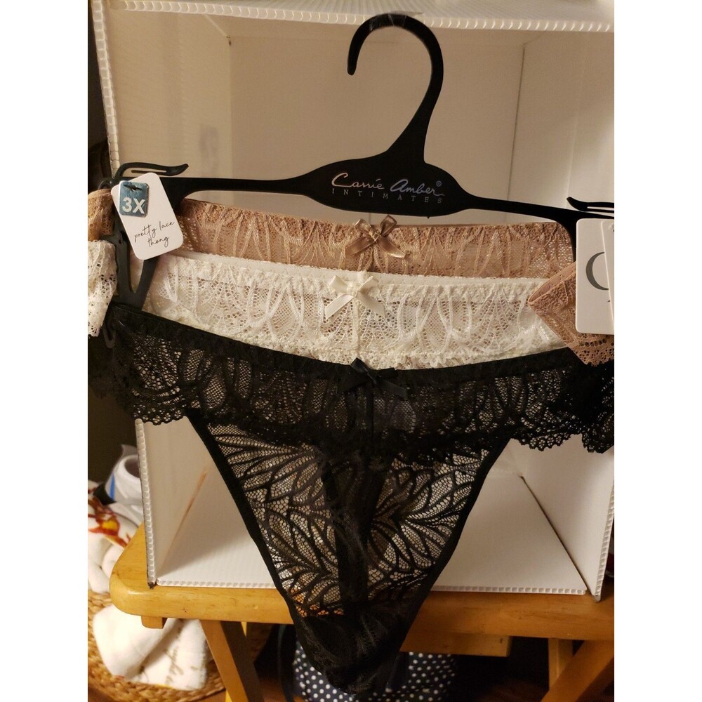 Carrie Amber Intimates  (3 Pack) Thong's Size 3X   NEW WITH TAGS